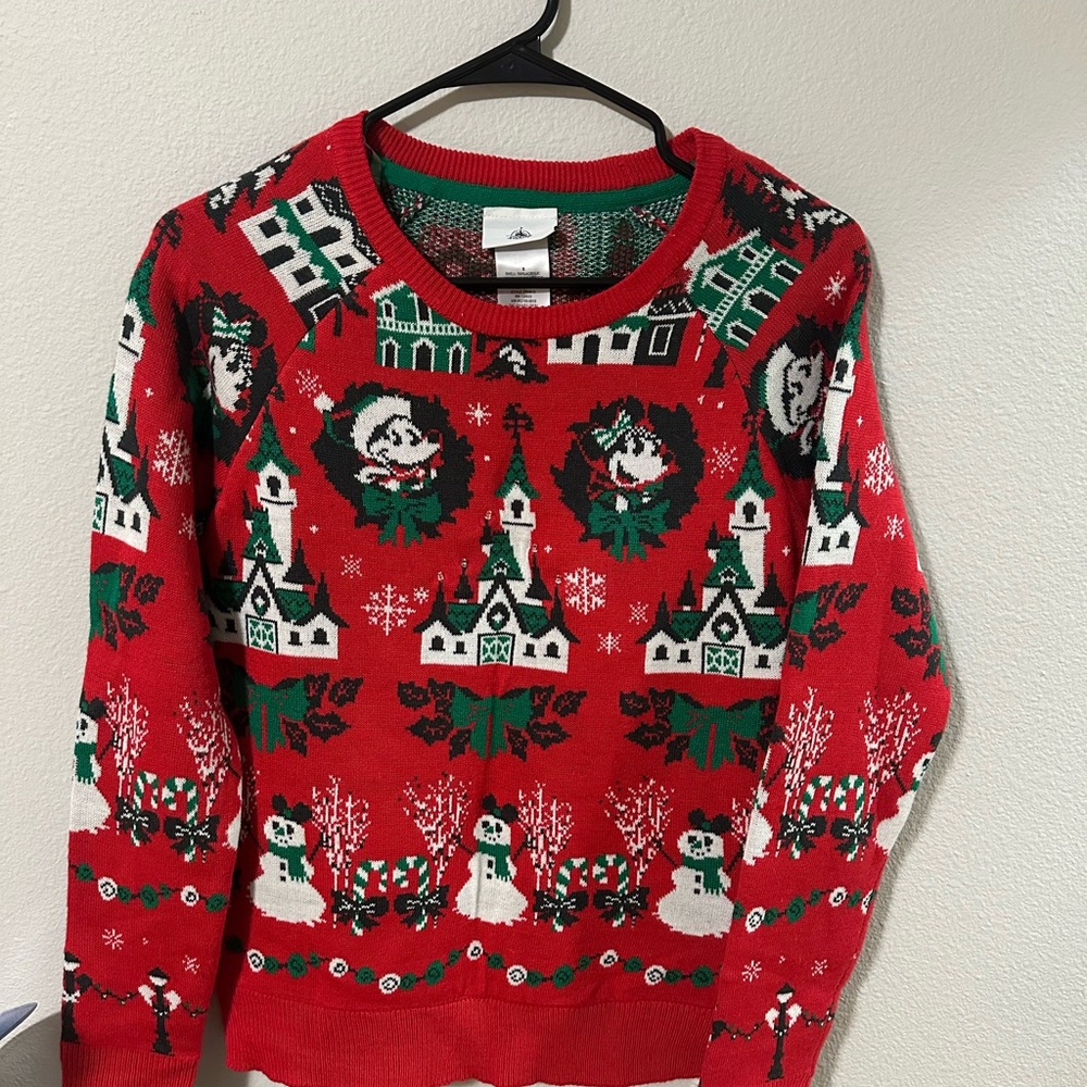 Disney Red and Green Holiday Sweater that Lights Up
